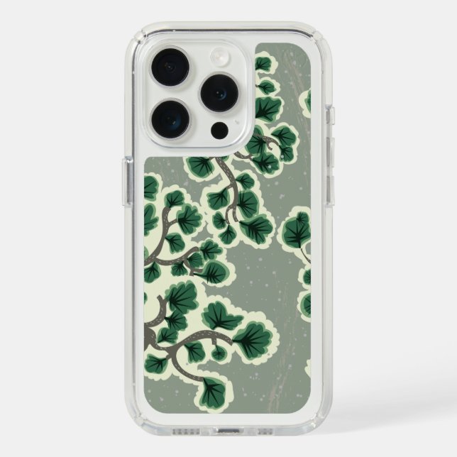 Bonsai Tree Pattern Speck iPhone Case (Front (White Titanium))