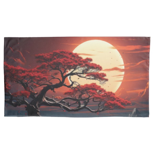 Bonsai Tree  Pillow Case (Front-Left)