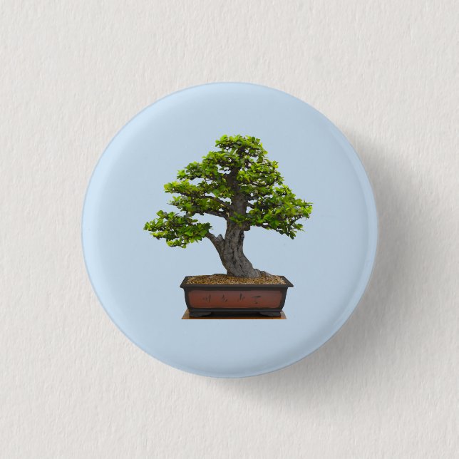 bonsai tree pinback button (Front)