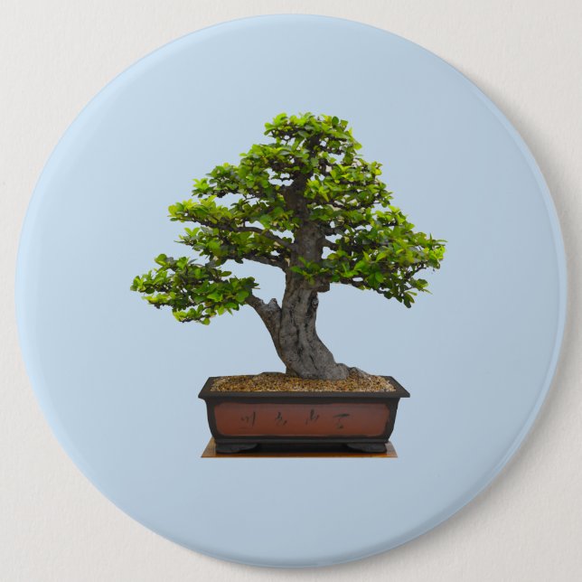 bonsai tree pinback button (Front)
