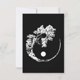 Bonsai Tree Print Zen Spirit Yin Yang Japanese RSVP Card