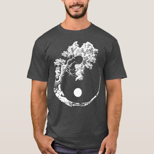 Bonsai Tree print Zen Spirit Yin Yang Japanese T_Shirt