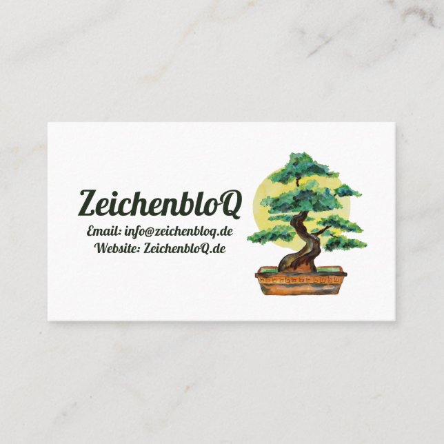 Bonsai Tree Sunshine Business Card (Front)