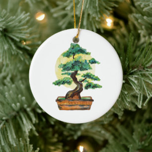 Bonsai Tree Sunshine Ceramic Ornament