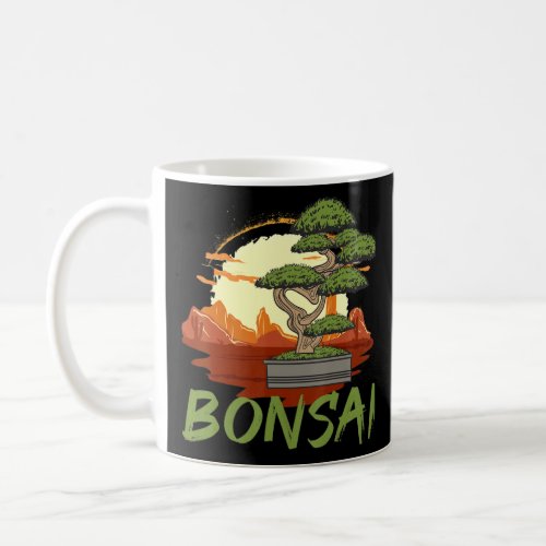 Bonsai Tree Vintage Japanese Flag Zen Bonsai Men  Coffee Mug