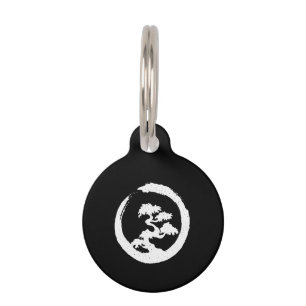 Bonsai Tree W Enso Brush Stroke Pet ID Tag