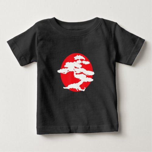 Bonsai Tree With Red Sun Japanese Karate Zen Baby T_Shirt