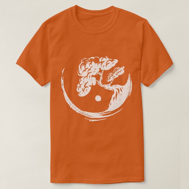 Bonsai Tree Yin Yang Japan Buddha Yoga Meditation  T-Shirt (Design Front)