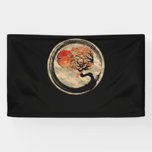Bonsai Zen Buddhist Enso Circle Tree In Japanese Banner