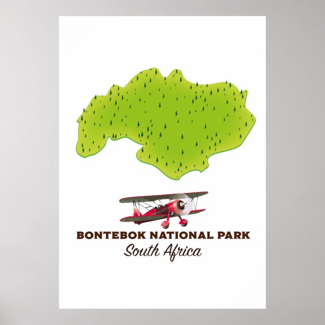 Bontebok National Park South Africa map Poster (Front)