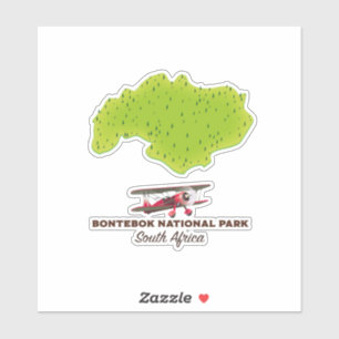Bontebok National Park South Africa map Sticker