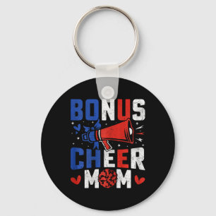 Bonus Cheer Mom - Cheerleading Mom Usa Flag Cheerl Keychain