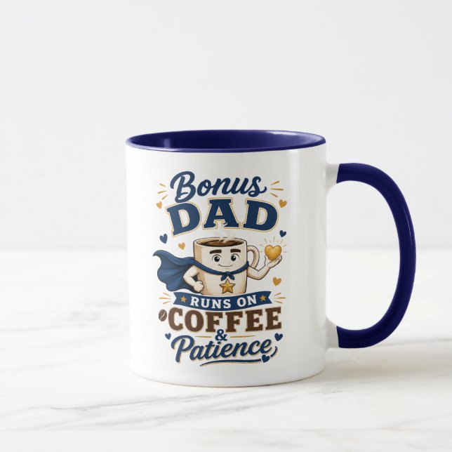 Bonus Dad Coffee Patience Mug Fathers Day Gift (Right)