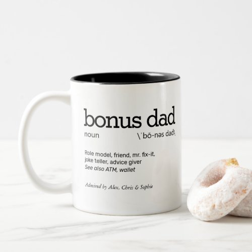 Bonus Dad Definition Two_Tone Coffee Mug