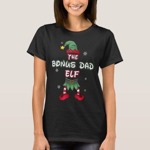 Bonus Dad Elf Christmas Pajamas Pjs Matching Famil T_Shirt