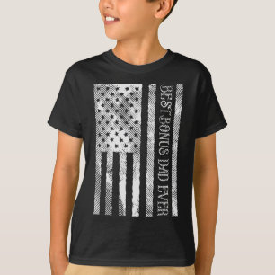 Bonus Dad Ever Us Flag Vintage Patriot Stepdad Men T-Shirt
