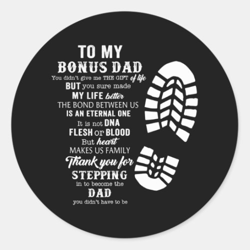Bonus Dad Fathers Day Gift From Stepdad For Classic Round Sticker