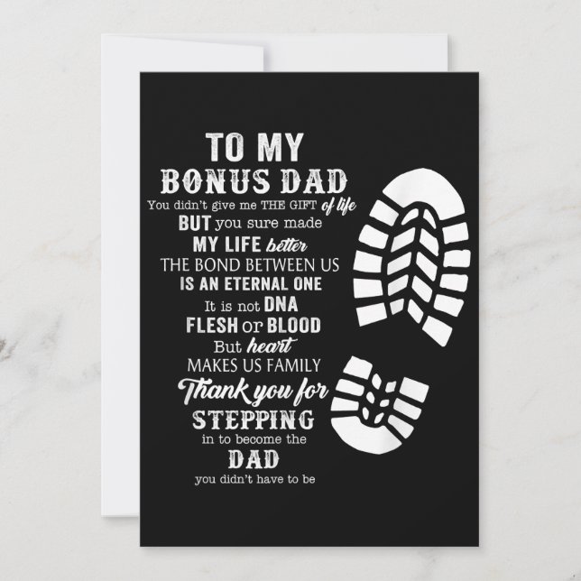 Bonus Dad Fathers Day Gift from Stepdad for Daught Invitation (Front)