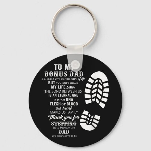 Bonus Dad Fathers Day Gift from Stepdad for Daught Keychain