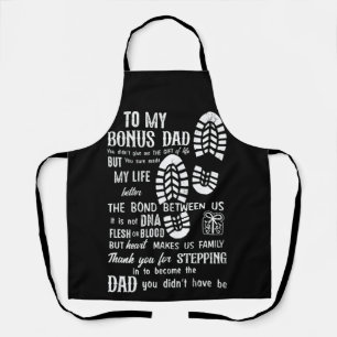 Bonus Dad Fathers Day Stepdad for Daughter Son Apron