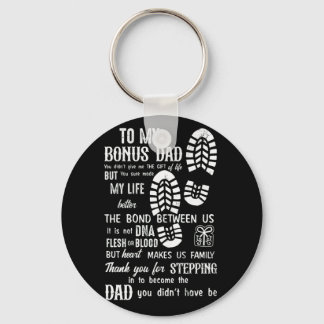 Bonus Dad Fathers Day Stepdad for Daughter Son Keychain
