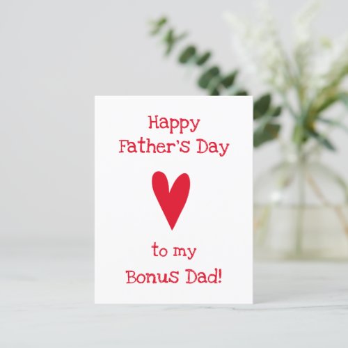 Bonus Dad  Funny Fathers Day Postcard