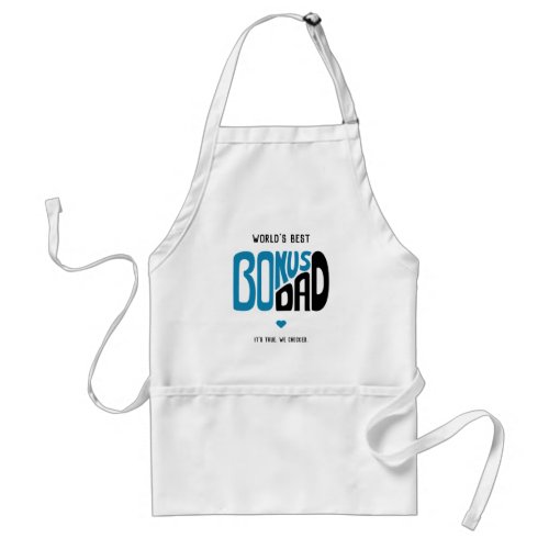 Bonus Dad Hand_Drawn Type in Blue and Black Adult Apron