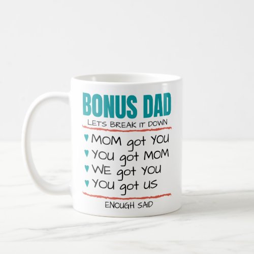 Bonus Dad _ Lets Break It Down Gift for Step_Dad Coffee Mug