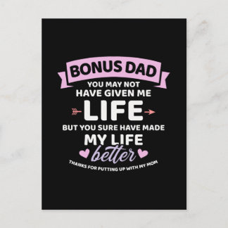 Bonus dad not given me life better bonus daughter postcard