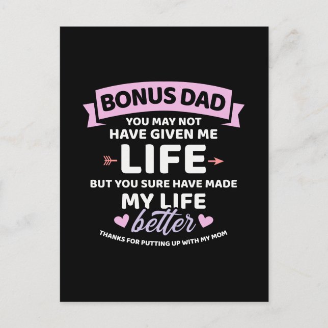 Bonus dad not given me life better bonus daughter postcard (Front)