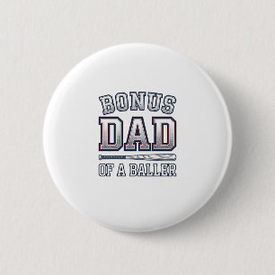 Bonus Dad of a Baller Vintage Sports Shirt Design_ Button