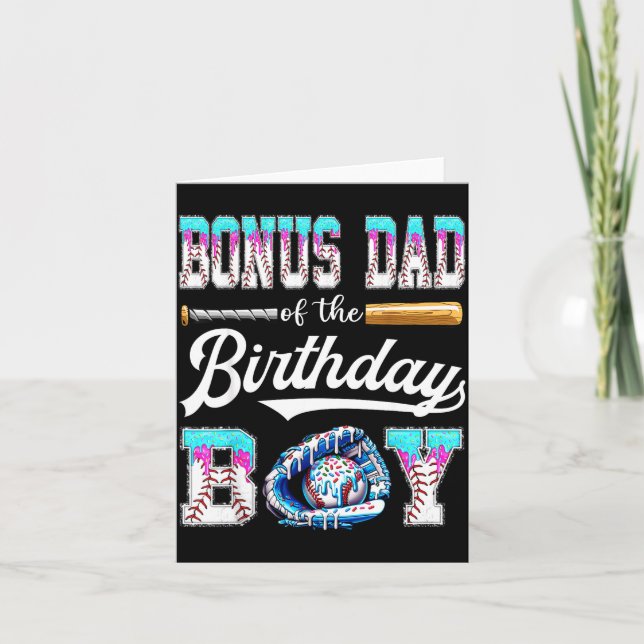 Bonus Dad Of The Birthday Boy Baseball Ice Cream D Card (Front)