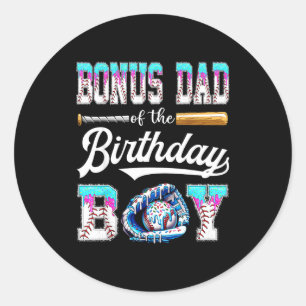 Bonus Dad Of The Birthday Boy Baseball Ice Cream D Classic Round Sticker