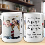 BONUS DAD Poem Custom 2 Photo Father's Day Coffee Mug<br><div class="desc">Surprise your bonus dad or step dad this fathers day with a personalized photo coffee mug. "You may not have given me the git of life, but life gave me the gift of You ." Personalize this bonus dad mug with favorite photos, message and name.. Visit our collection for the...</div>