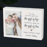 BONUS DAD Poem Personalized Photo Father's Day  Wooden Box Sign<br><div class="desc">Surprise your bonus dad or step dad this fathers day with a personalized photo plaque. "You may not have given me the git of life, but life gave me the gift of You ." Personalize this bonus dad plaque with favorite photo, message and name.. Visit our collection for the best...</div>