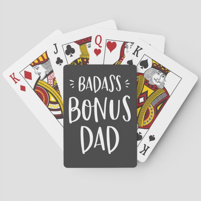 Bonus Dad Quote Stepfather Cool Stepdad Gift Poker Cards (Back)