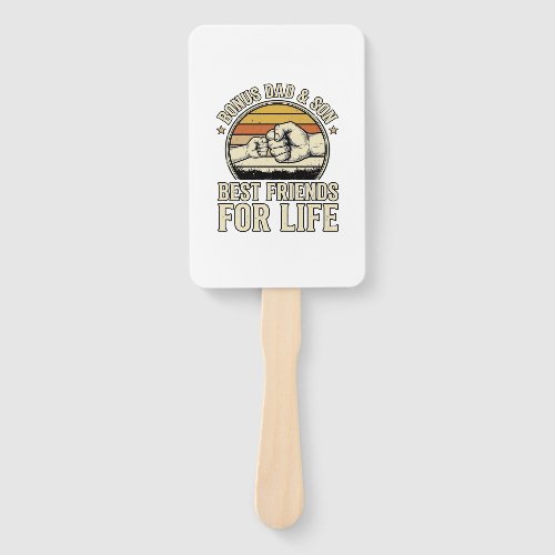 Bonus Dad & Son Best Friends Vintage Shirt Design_ Hand Fan