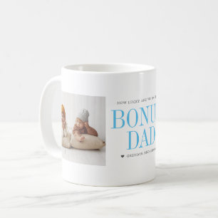 "Bonus Dad" Step Dad Two Photo Collage Coffee Mug