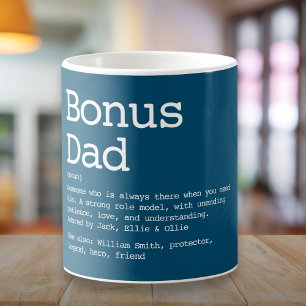 Bonus Dad Stepdad Definition Modern Blue Coffee Mug