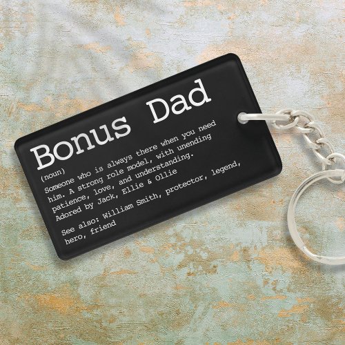 Bonus Dad Stepdad Definition Modern Keychain
