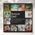 Bonus Dad Stepfather Definition Photo Collage Faux Canvas Print<br><div class="desc">Personalize with 12 favorite photos and personalized text for your special bonus dad, stepfather or stepdad to create a unique gift for Father's day, birthdays, Christmas, or any day you want to show how much he means to you. A perfect way to show him how amazing he is every day....</div>