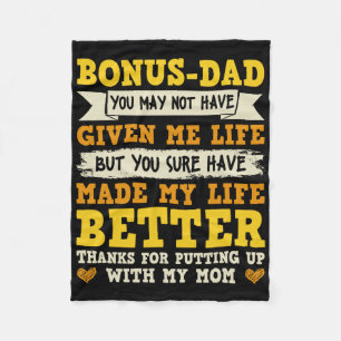 Bonus Dad Thanks For Putting Up With My Mom Fleece Blanket