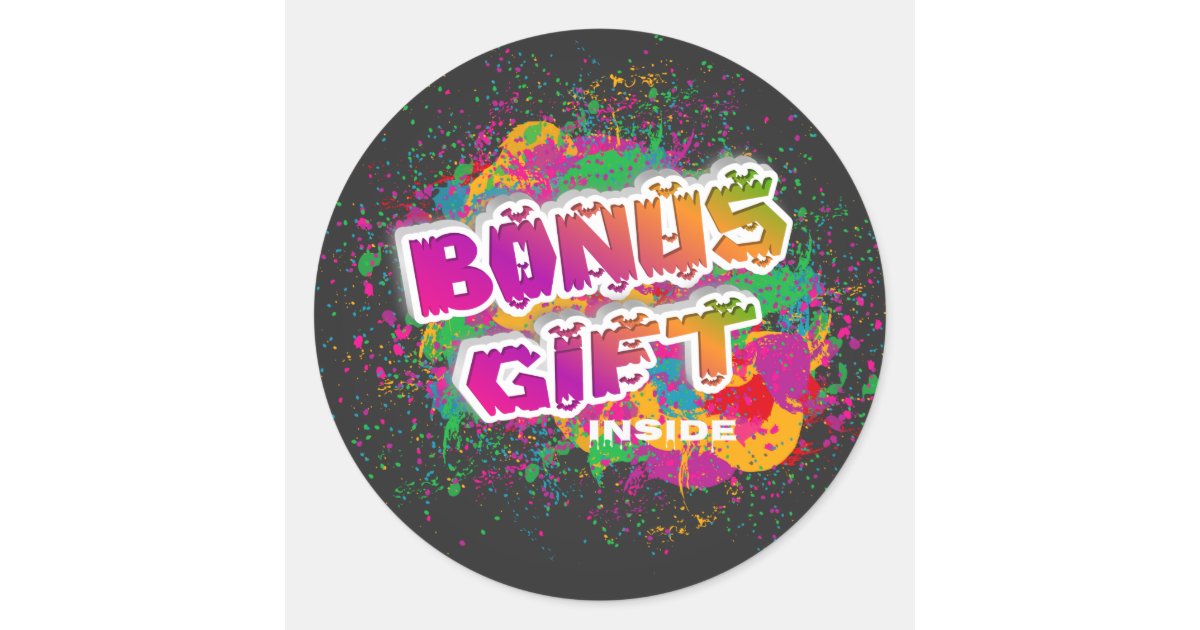 Bonus Gift Inside Classic Round Sticker | Zazzle