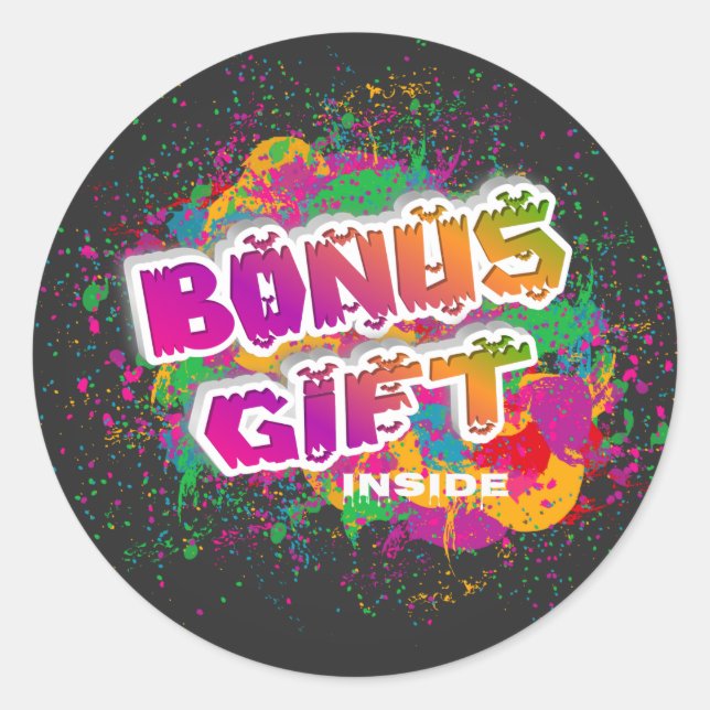 Bonus Gift Inside  Classic Round Sticker (Front)