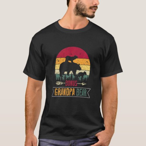 Bonus Grandpa Bear Bonus Grandpa Family Vintage Fa T_Shirt