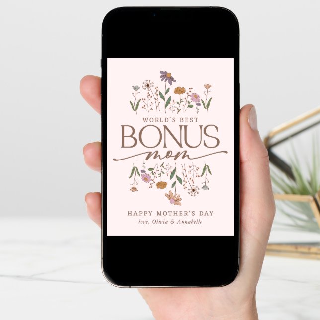 Bonus Mom 2 Photo Mother's Day Card (Front Digital)