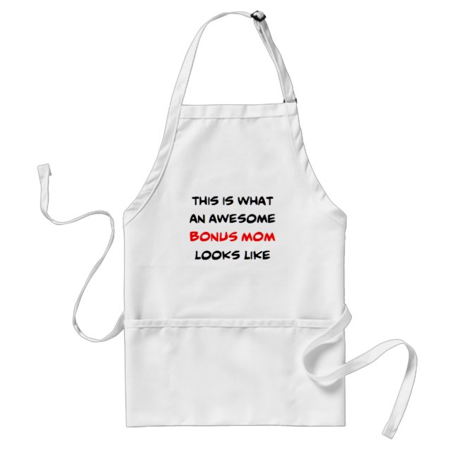 bonus mom, awesome adult apron (Front)