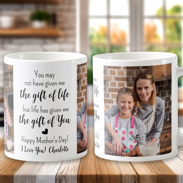 BONUS MOM Custom 2 Photo Step Mom Mother's Day Coffee Mug (Creator Uploaded)