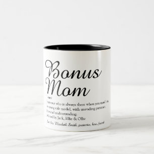 Bonus Mom Definition Quote Fun Stylish Two-Tone Coffee Mug