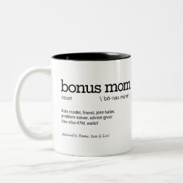 Bonus Mom Definition Two-Tone Coffee Mug